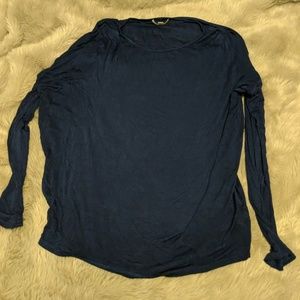 Flowy royal blue long-sleeve shirt